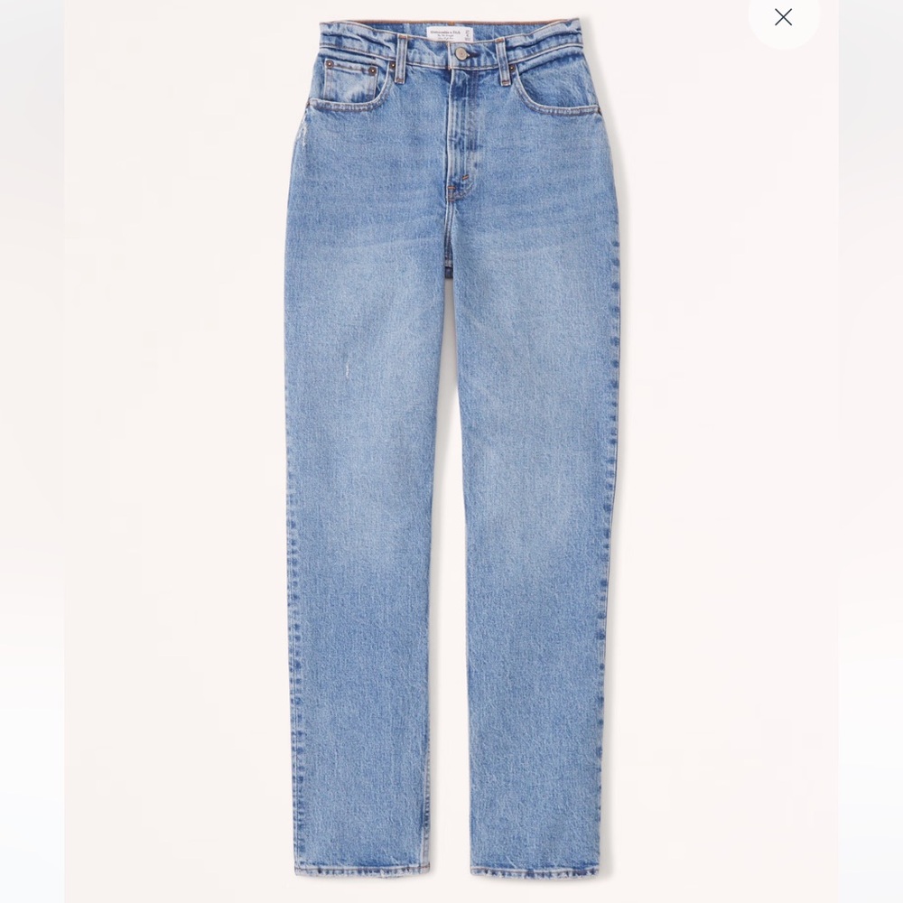 Abercrombie and Fitch Curve Love Ultra High Rise 90s Straight Jean
